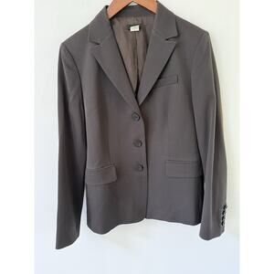 J. Crew Womens 3 Button 100% Wool Blazer Gray Size 10 4 Button Sleeve Office